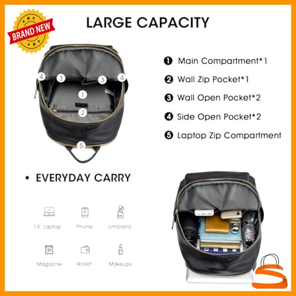 Large Genuine Leather Backpack Purse Daypack Laptop Shoulder Bag